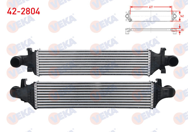 VEKA 42-2804 | Turbo Radyatörü (Intercooler) Mercedes A Serisi (W176) A 180-A 180 CDI-A 200 2012-/ B Serisi (W246) B 160-B 180-B 180 CDI-B 200 2011-/ CLA (C117) 200 2013 -
