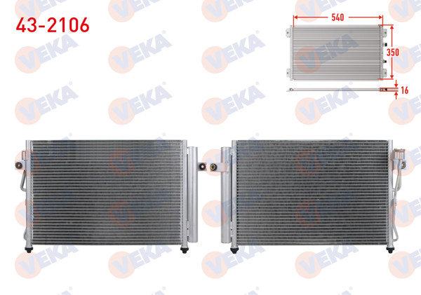 VEKA 43-2106 | Klima Radyatörü Hyundai Getz (Tb) 1.3İ 2002-2008