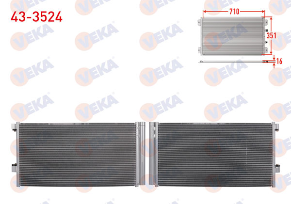 VEKA 43-3524 | Klima Radyatörü Renault Laguna III (Bt0 / 1) 1.5 DCI 2007 -