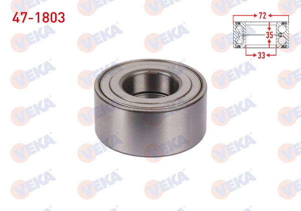 VEKA 47-1803 | On Tekerlek Rulmanı 35X72x33 Sol-Sağ Tempra 1.4İ-1.6İ 1992-1999 / Tipo 1.4İ-1.6İ 1990-2000 / Bravo 1.2 16V-1.6 16V 1995-2004 / Saxo 1.5 D-1.6 1996-2004 / Xsara 1.6 1997-2005 / 205 1.4 1983-1998 / Ax 1.4 1986-1998