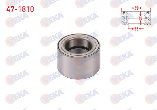 VEKA 47-1810 | On Tekerlek Rulmanı Sol-Sağ 55X90x60 Ducato 2.5 TDI-2.8 TDI 94-02 / Boxer I 2.5 TDI-2.8 HDI 94-02 / Jumper I 2.5 TDI-2.8 HDI 94-02 / Daily II 2.5 96-99 (Arka) / Daily III 2.8 D 99-06 (Arka)