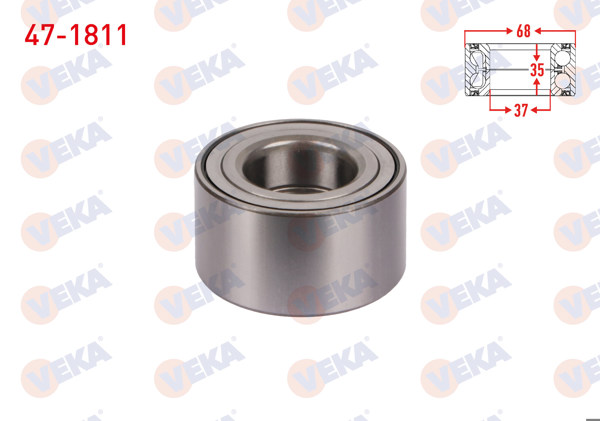 VEKA 47-1811 | On Tekerlek Rulmanı Sol-Sağ ABS Okuyuculu 35X68x37 Fiat Palio 1.2 1996-2005 / Albea 1.2-1.6 1996-2003 / Albea 1.2İ-1.6İ 2003-2007 / Fiat Albea 1.2-1.6 2007 -