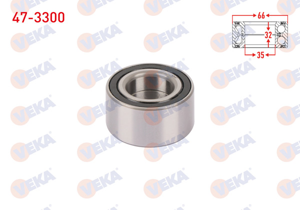 VEKA 47-3300 | On Tekerlek Rulmanı Sol-Sağ 35X66x32 Peugeot 106 II 1.0İ 1996-2002 / Citroen Saxo 1.4-1.6-1.5 D 1996-2004 / Citroen Ax 1.0-1.4 1986-1998