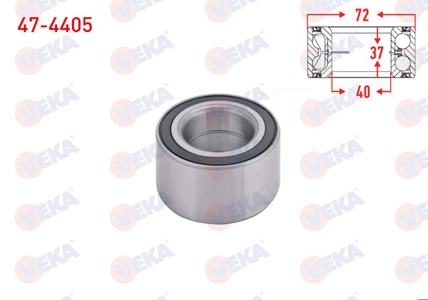 VEKA 47-4405 | On Tekerlek Rulmanı Sol-Sağ 40X72x37 Polo 1.4-1.6 16V 1999-2001 / Caddy II 1.6-1.9 TDI 1995-2004 / Passat 1.6-1.8-1.9 TD 1988-1997 / Jetta II 1.6-1.6 TDI 1982-1992 / Golf III 1.4-1.6-1.9 TDI 1991-1999
