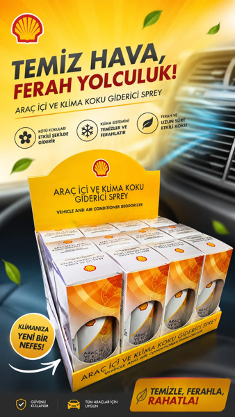 Shell Araç içi ve Klima Koku Giderici Sprey