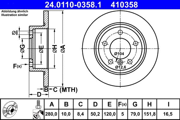 ATE 24.0110-0358.1 | Fren Diski | 2 Adet