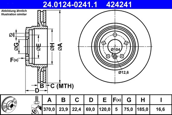 ATE 24.0124-0241.1 | Fren Diski | 2 Adet