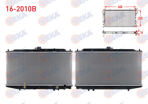 VEKA 16-2010B | Su Radyatörü Brazing Honda Civic 1.5 A-T Ac + /-1988-1991