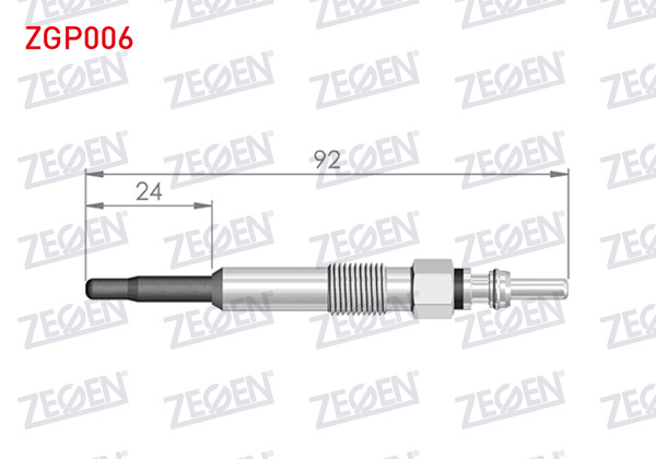 ZEGEN ZGP006 | Kızdırma Buji 12V Transporter IV (70Xb,70Xc,7Db,7Dw) 2.5 TDI 1990-2003 / Passat (3B3) 1.9 TDI 2000-2005 / Renault Megane I (Ba0 / 1) 1.9Dtı 1996-2003 / Audi A4 (8E2,B6) 1.9 TDI 2000-2004 | 10 Adet