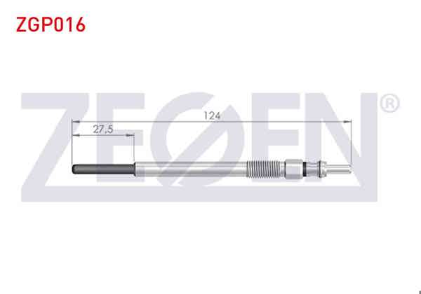 ZEGEN ZGP016 | Kızdırma Buji 11V 124mm Citroen Berlingo 1.6 HDI 2008-/ Nemo 1.4 HDI 2007-/ Partner 1.6 HDI 2008-/ Bipper (Aa) 1.4Hdı 2008-(Dv4ted-Dv6ted) | 10 Adet
