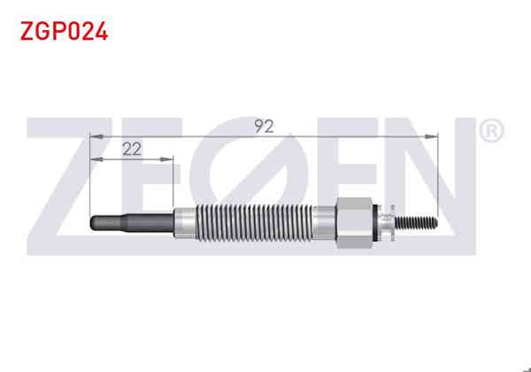 ZEGEN ZGP024 | Kızdırma Buji 12V Hyundai H100 2.5D 1993-2004 / Mitsubishi L300 (P0w,P1w) 2.5D 1986-2006 / Bongo K2500 2.5Tcı 2003-/ Nissan Pick Up (D21) 2.5D 1985-1998 | 10 Adet