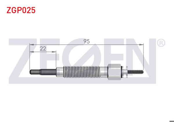 ZEGEN ZGP025 | Kızdırma Buji 11V Hyundai H100 2.5D 1993-2004 / Mitsubishi L300 (P0w,P1w) 2.5D 1986-2006 / Bongo K2500 2.5Tcı 2003-/ Nissan Pick Up (D21) 2.5D 1985-1998 | 10 Adet