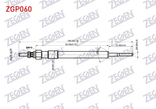 ZEGEN ZGP060 | Kızdırma Buji 4,4V Opel Astra J 1.6 CDTI 2009-2016 / Astra K 1.6 CDTI 2015-/ Insignia A 1.6 CDTI 2008-2017 / Insignia B 1.6 CDTI 2017-/ Mokka-Mokka X 1.6 CDTI 2012-| 10 Adet