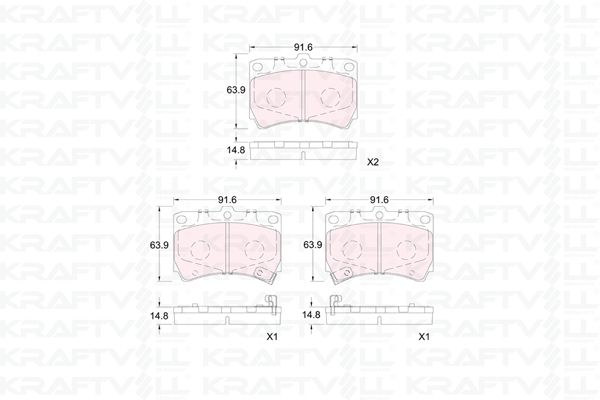 KRAFTVOLL 07010432 | Ön Fren Balatası Mazda 323 B6 Kasa 1990 1996 Kia Rio 2000 2002