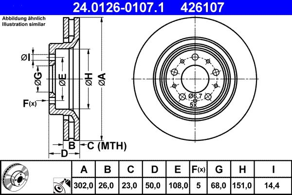 ATE 24.0126-0107.1 | Fren Diski | 2 Adet