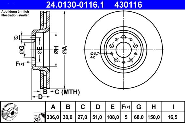 ATE 24.0130-0116.1 | Fren Diski Ön Xc90 02 > Havalı 335mm | 2 Adet