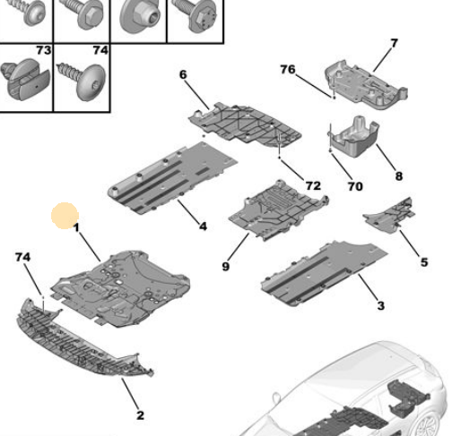 OPAR 9846913380 | Motor Alt Koruma Plastik