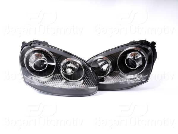 WISCO HS-G5R32-S2 | Far Seti Sol Sağ Merceklı Siyah Krom Tak / Calıstır VW Golf5 R32 Golf5 Gtı Jetta 03-09