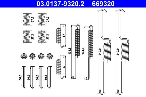 ATE 03.0137-9320.2 | Papuç Balata Yay Takımı VW Amarok