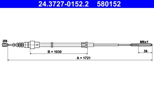 ATE 24.3727-0152.2 | El Fren Teli VW Passat 93-96
