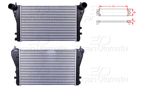 WISCO 1113238-00 | Turbo Radyatörü (Intercooler) 615X405x32 VW Jetta Golf6 Superb 1.6 TDI Cay Motor 09 >