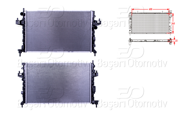WISCO 2113301-00 | Su Radyatörü Brazing Mt 600X340x22 Opel Corsa C 1.3-1.7Ctd 03 >