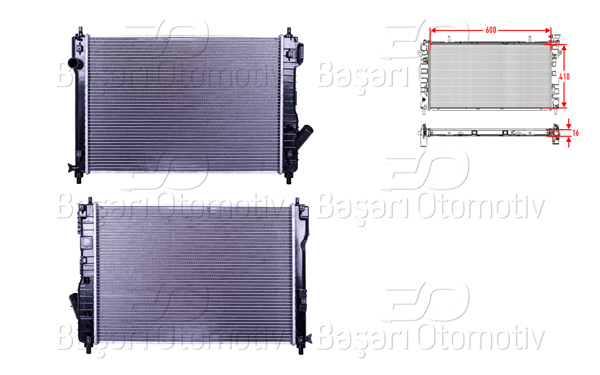WISCO 2113656-00 | Su Radyatörü Brazing Mt 600X410x16 Chevrolet Aveo T200 1.4 16V 07 >