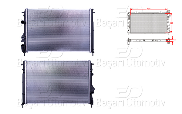 WISCO 3113049-00 | Su Radyatörü Brazing Mt-At 585X388x22 Dacia Logan Renault Megane 1.5 DCI 1.6 1.9 DCI 1.9 Dtı 99 >