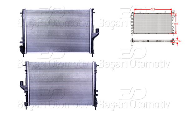 WISCO 3114033-00 | Su Radyatörü Brazing Mt 590X408x16 Dacia Duster (Hs) 1.5 DCI-16İ 10-18 / Logan (Ls) 1.5 DCI-16İ 10 > / Sandero 1.5 DCI 08 >