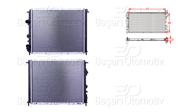 WISCO 3114128-00 | Su Radyatörü Brazing Mt 475X388x32 Renault Clio 2 (Bb_, Cb_) 1.4-1.6-1.9D 98-05 / Kangoo (Kc0 / 1_) 1.4-1.9Dtı 97 > / Symbol (Lb_) 1.9D 98-01