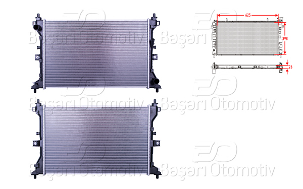 WISCO 3114155-00 | Su Radyatörü Brazing Mt 625X398x26 Suzuki Sx4 S-Cross (Jy) 1.6 Ddis 13 > / Vitara (Ly) 1.6 Ddis 15 >
