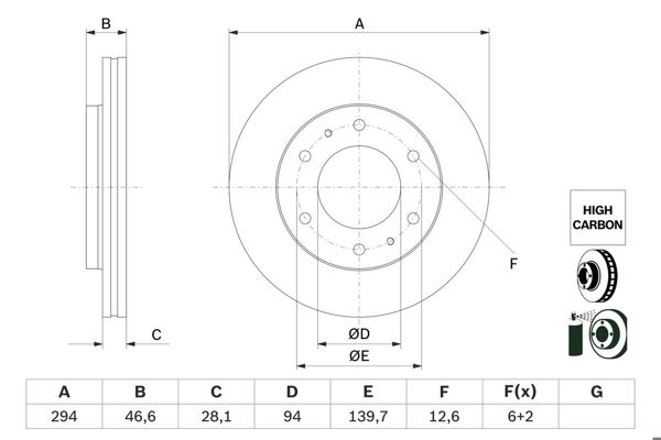 BOSCH 0986479E93 | Fren Diski-Ön