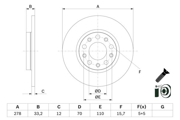 BOSCH 0986479G21 | Fren Diski-Arka