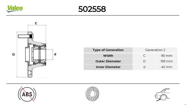 VALEO 502558 | Arka Teker Poryası (Bilyasi) Transit V347 2.2 TDCI Onden Ceker 06 > 14