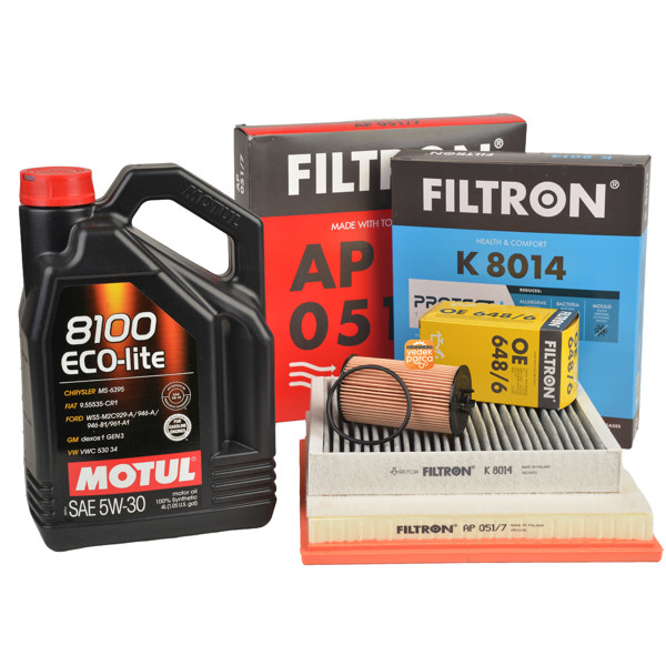 Periyodik Bakım Seti 1.4 Turbo İnsignia A ( Motul 8100 ECO-Lite Dexos 1 Gen3 (4LT) - Filtron Filtre Seti )