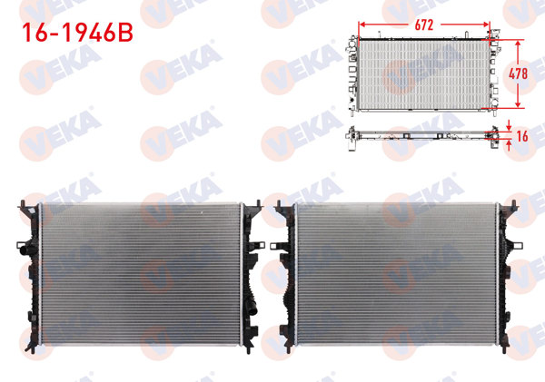 VEKA 16-1946B | Su Radyatörü Brazing Ford Focus A-T 2018 -