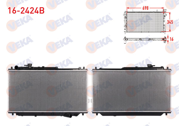 VEKA 16-2424B | Su Radyatörü Brazıng Kıa Sephıa (Fb) 1.5İ 16V M-T Ac + /-1996-2001