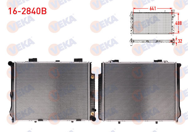 VEKA 16-2840B | Su Radyatörü Brazing Mercedes E Class (W210) E 200 Kompresor A-T Ac + /-1995-2002