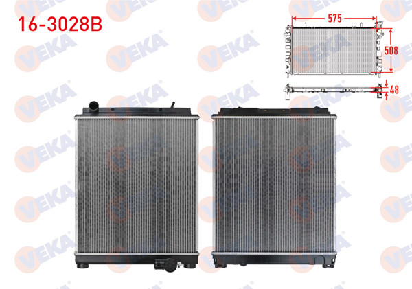 VEKA 16-3028B | Su Radyatörü Brazing Braketsız Euro5 Mitsubishi Fuso Canter / Prestıge 2013 -