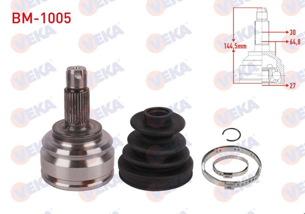 VEKA BM-1005 | Aks Kafası Sol-Sağ Arka Dış 30X27x64,8 Uzunluk 144,5mm BMW X5 (E53) 3.0İ-3.0 D-4.4İ 2000-2007