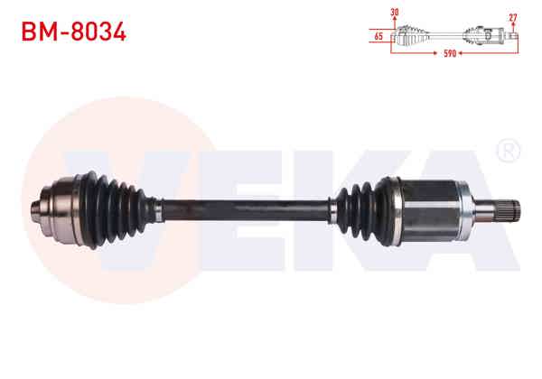 VEKA BM-8034 | Komple Aks Sol Ön BMW X3 (F25) 2.0 D Xdrıve A-T / M-T Uzunluk 590 mm 2010 -