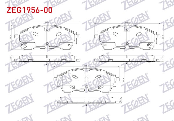ZEGEN ZEG1956-00 | Fren Balata Ön Ford Ranger 2.0 Ecoblue 2019-/ 2.2 TDCI-3.2 TDCI 2011 -