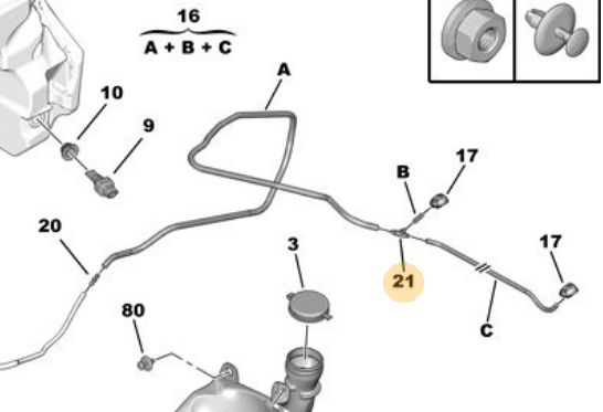 CİTROEN C2 2002-2009 FİSKİYE MEMESİ ÜÇLÜ TAKSIMAT ORJİNAL | 1 Adet