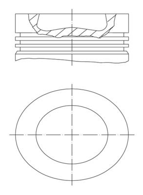 MAHLE 028PI00138002 | Piston + Segman (80,00mm 0,50) Golf VII Passat Touran A1 A3 Leon Toledo Octavia Rapid Superb Dcx-Mtr