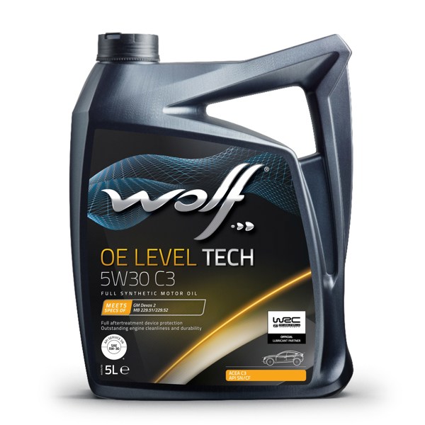 WOLF 1043901 | Tam Sentetik Motor Yağı Oe Level Tech 5W30 C2-C3 5L Dexos 2 / Mb229.52