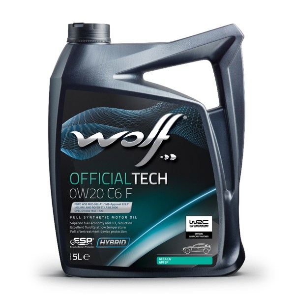 WOLF 1048795 | Tam Sentetik Motor Yağı Offıcıaltech 0W20 C6 F 5L Mb229.71 / Ford-Wss-M2c952-A1