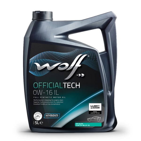 WOLF 1054564 | Tam Sentetik Motor Yağı Offıcıaltech 0W-16 Il Apı-Sq 5L Toyota-Sfu