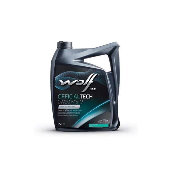 WOLF 8332715 | Tam Sentetik Motor Yağı Offıcıaltech 0W20 Ms-V A1-B1-C5 5L Volvo-Vcc Rbso-2Ae / Fiat-9.55535-Dsx