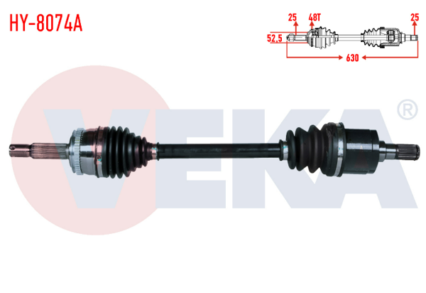 Hyundai Getz Sol Aks Komple 48 diş Absli Veka Marka 