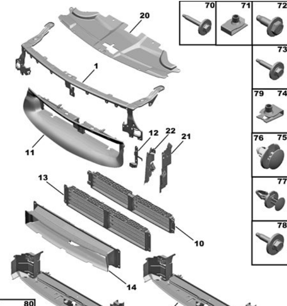MOPAR (PSA) YR00268680 | Radyatör Üst Hava Deflektoru Insignia B